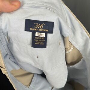 Brooks Brothers 346 Mens Khaki Chino Pants Tan Cotton Trousers W33 L30